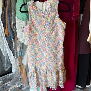 Colorful Floral Kids Dress Lazer cut